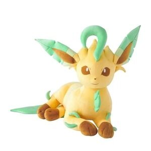 Pokemon Center Life Size Leafeon Jumbo Plush Doll Lying Down NEW IN HAND 33"